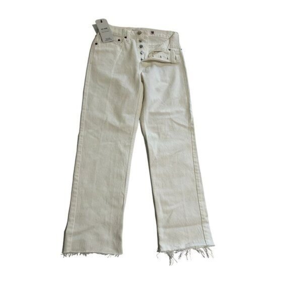 RE/DONE High Rise Stovepipe Jeans in White